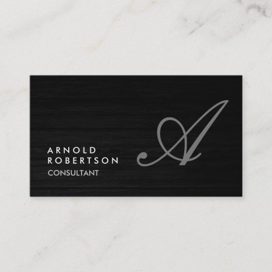 Monogram Simple Schlicht Gray Trendy Business Card Visitenkarte (Vorderseite)