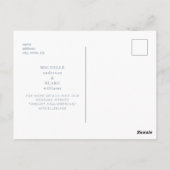 Monogram Simple Sleek Dusty Blue Save the Date Postkarte (Rückseite)