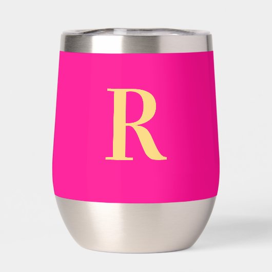 Monogram Simple Stylish Hot Pink (Rückseite)