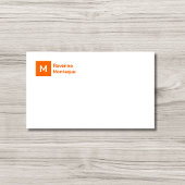 Monogram Simple Sunset Orange Personalized Script  Mitteilungskarte