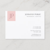 Monogram Simple Template Blush Pink White Elegant Visitenkarte (Rückseite)