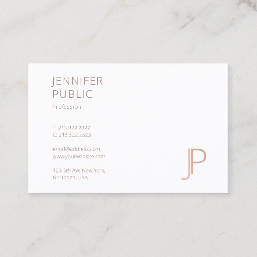 Monogram Simple Template Chic Modernes Beruflich Visitenkarte (Vorderseite)