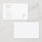Monogram Simple Template Chic Modernes Beruflich Visitenkarte (Vorne/Hinten)