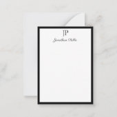 Monogram Simple Template Handwriting Script Mitteilungskarte (Vorderseite)