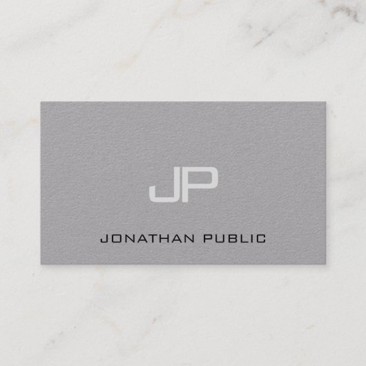Monogram Simple Template Luxury Premium Gray Visitenkarte (Vorderseite)