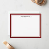 Monogram Simple Wine Border Classic Personalisiert Mitteilungskarte (Vorderseite/Rückseite Beispiel)