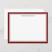 Monogram Simple Wine Border Classic Personalisiert Mitteilungskarte (Vorne/Hinten)