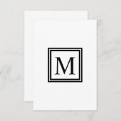 Monogram Single Letter Square Dankeskarte (Vorne/Hinten)