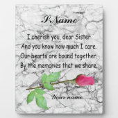 MONOGRAM SISTER QUOTE FOTOPLATTE (Vorderseite)