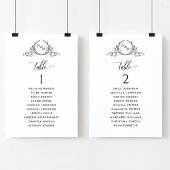 Monogram-Siteplan-Karten mit Gästennamen