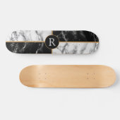 Monogram Skateboard Schwarz/Weiß-Karo-Marmor (Horizontal)