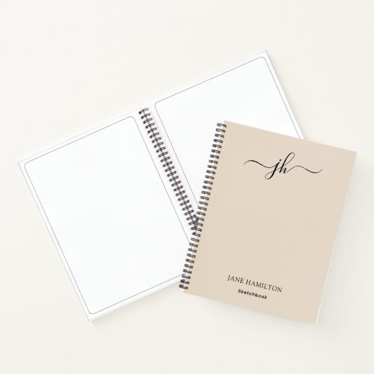 Monogram-Sketchbook-Creme Notizblock (Innenseite)
