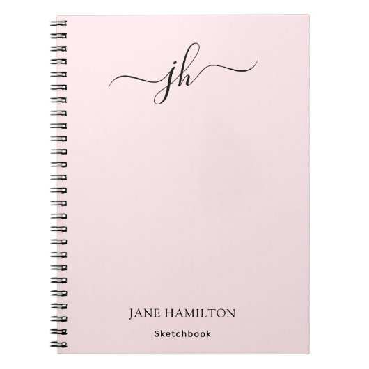 Monogram Sketchbook Pink Notizblock (Vorderseite)
