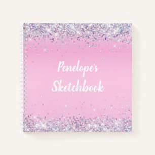 Monogram Sketchbook Rosa Holographic Glitzer Notizblock