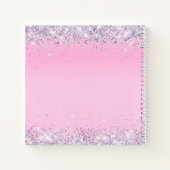 Monogram Sketchbook Rosa Holographic Glitzer Notizblock (Rückseite)