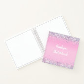 Monogram Sketchbook Rosa Holographic Glitzer Notizblock (Innenseite)
