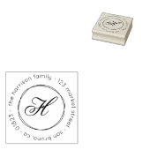 Monogram-SkriptRücksendeadresse mit benutzerdefini Gummistempel (Stempel)