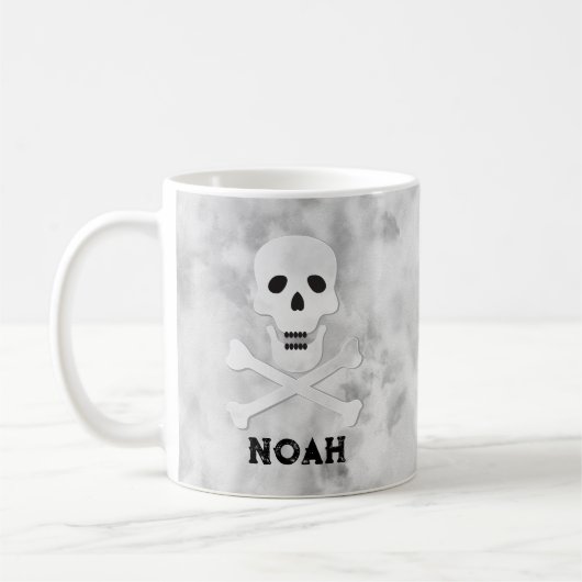 Monogram Skull and Crossbones Halloween Tasse (Links)