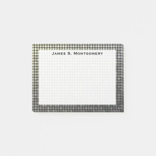 Monogram Small Grunge Imitats Metal Squares Post-it Klebezettel (Vorderseite)