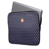 Monogram Small Polka Dot Blue Laptop Sleeve (Vorderseite Links)