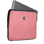 Monogram Small Polka Dot Pink Laptop Schlauch Laptopschutzhülle (Vorne Rechts)