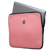 Monogram Small Polka Dot Pink Laptop Schlauch Laptopschutzhülle (Vorderseite Links)