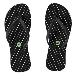 Monogram Small Polka Dot Schwarz-weiß Flip Flops Badesandalen
