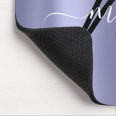 Monogram, Smoky Blue Minimal Name Gray Mousepad (Ecke)