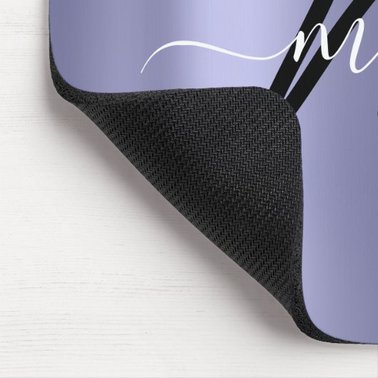 Monogram, Smoky Blue Minimal Name Gray Mousepad (Ecke)