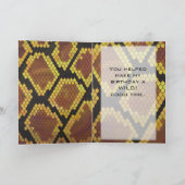 Monogram Snake Brown und Gold Print Karte (Innenseite)