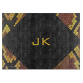 Monogram Snake Brown und Gold Print Schneidebrett (Vorderseite)
