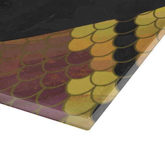 Monogram Snake Brown und Gold Print Schneidebrett (Ecke)