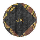 Monogram Snake Brown und Gold Print Schneidebrett (Vorderseite)