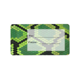 Monogram Snake Green und Black Adressaufkleber