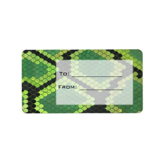 Monogram Snake Green und Black Adressaufkleber (Vorne)