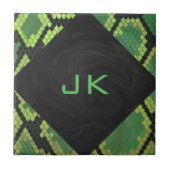 Monogram Snake Green und Black Fliese (Vorderseite)
