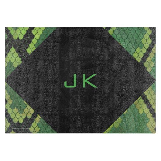 Monogram Snake Green und Black Schneidebrett (Vorderseite)