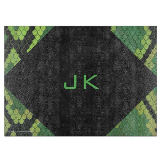 Monogram Snake Green und Black Schneidebrett (Vorderseite)