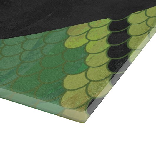 Monogram Snake Green und Black Schneidebrett (Ecke)