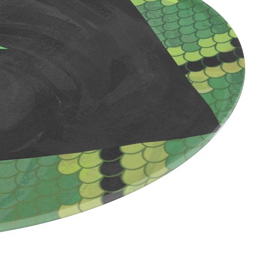 Monogram Snake Green und Black Schneidebrett (Ecke)