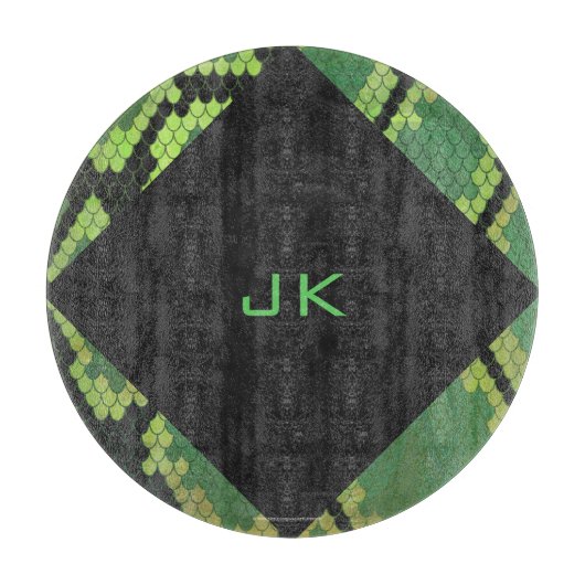 Monogram Snake Green und Black Schneidebrett (Vorderseite)