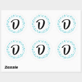 Monogram Snowflake Stickers und Umschlag Aufkleber (Blatt)