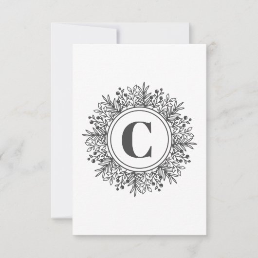 Monogram Snowflake Weihnachten Dankeskarte (Vorderseite)