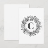 Monogram Snowflake Weihnachten Dankeskarte (Vorne/Hinten)