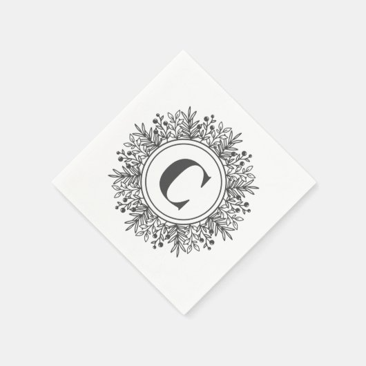 Monogram Snowflake Weihnachten Serviette (Ecke)