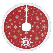Monogram Snowflake Weihnachtsbaum Rot /weiß