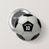 Monogram Soccer Ball Association Football Sports Button (Vorne & Hinten)