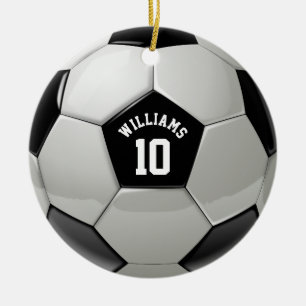 Monogram Soccer Ball Association Football Sports Keramik Ornament