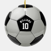 Monogram Soccer Ball Association Football Sports Keramik Ornament (Hinten)