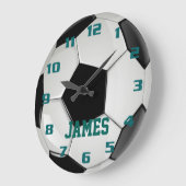 Monogram Soccer Ball Große Wanduhr (Winkel)